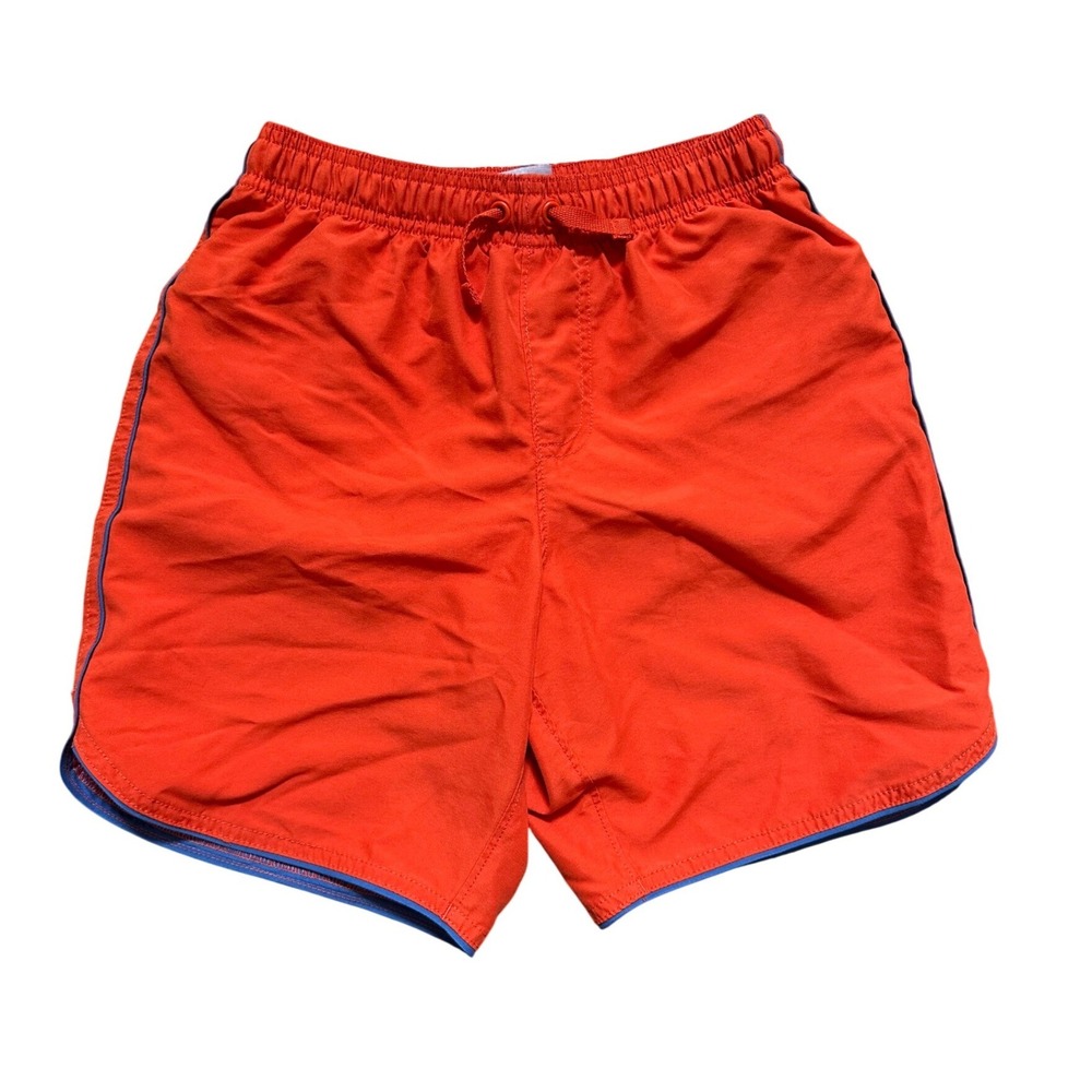 HANNA ANDERSSON Boys Swim Shorts in Orange & Blue Size 10 140 Lined Pull On